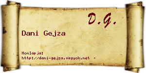 Dani Gejza névjegykártya